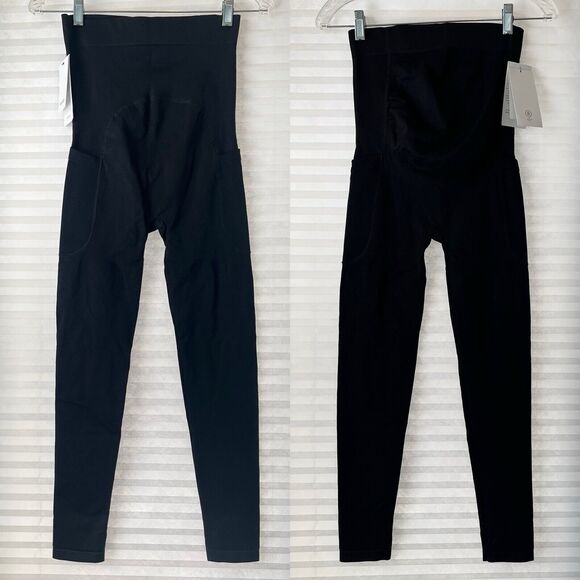 Blanqi Everyday Seamless Maternity Support Leggings with Pockets black sz M - Picture 1 of 8